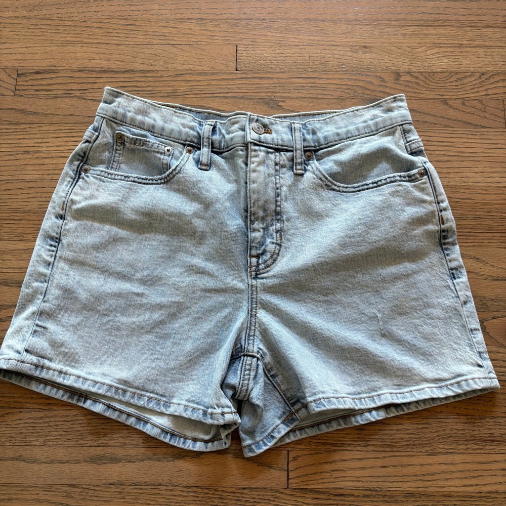 J.Crew High-Rise Denim Shorts Light Acid Wash Blue Size 29 Casual Summer